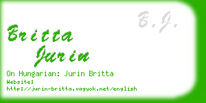 britta jurin business card